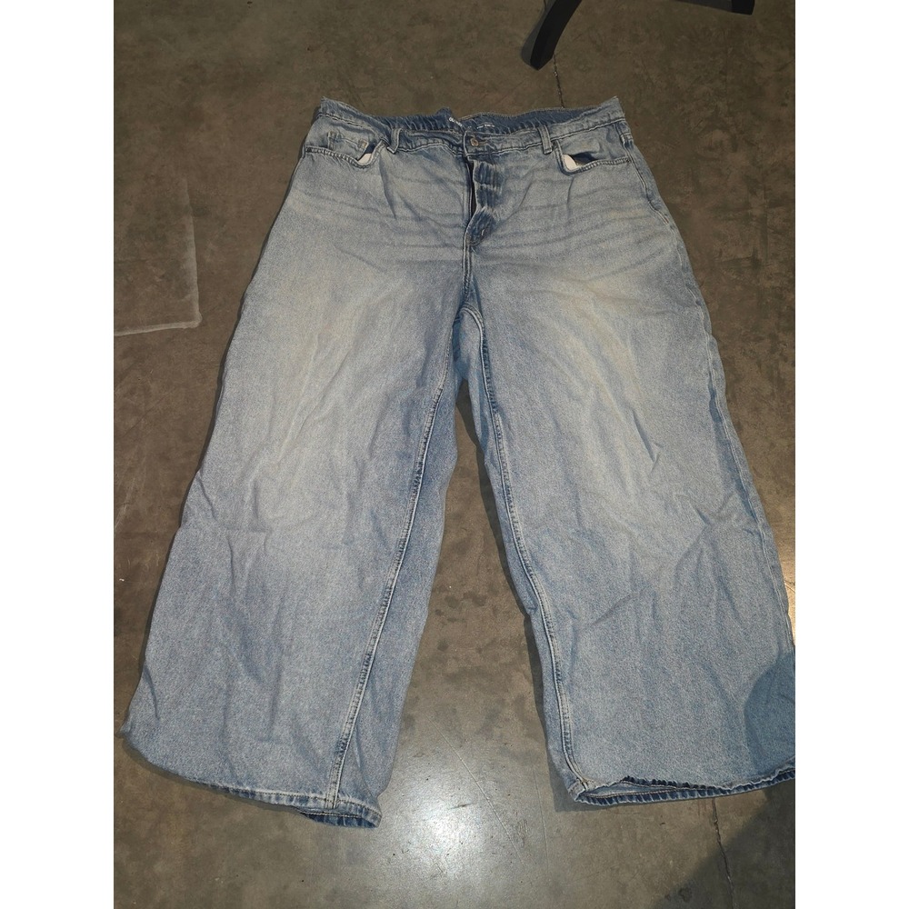 Old Navy Extra High-Rise Baggy Wide Leg Jeans Light Wash Nessa Clean Size 20